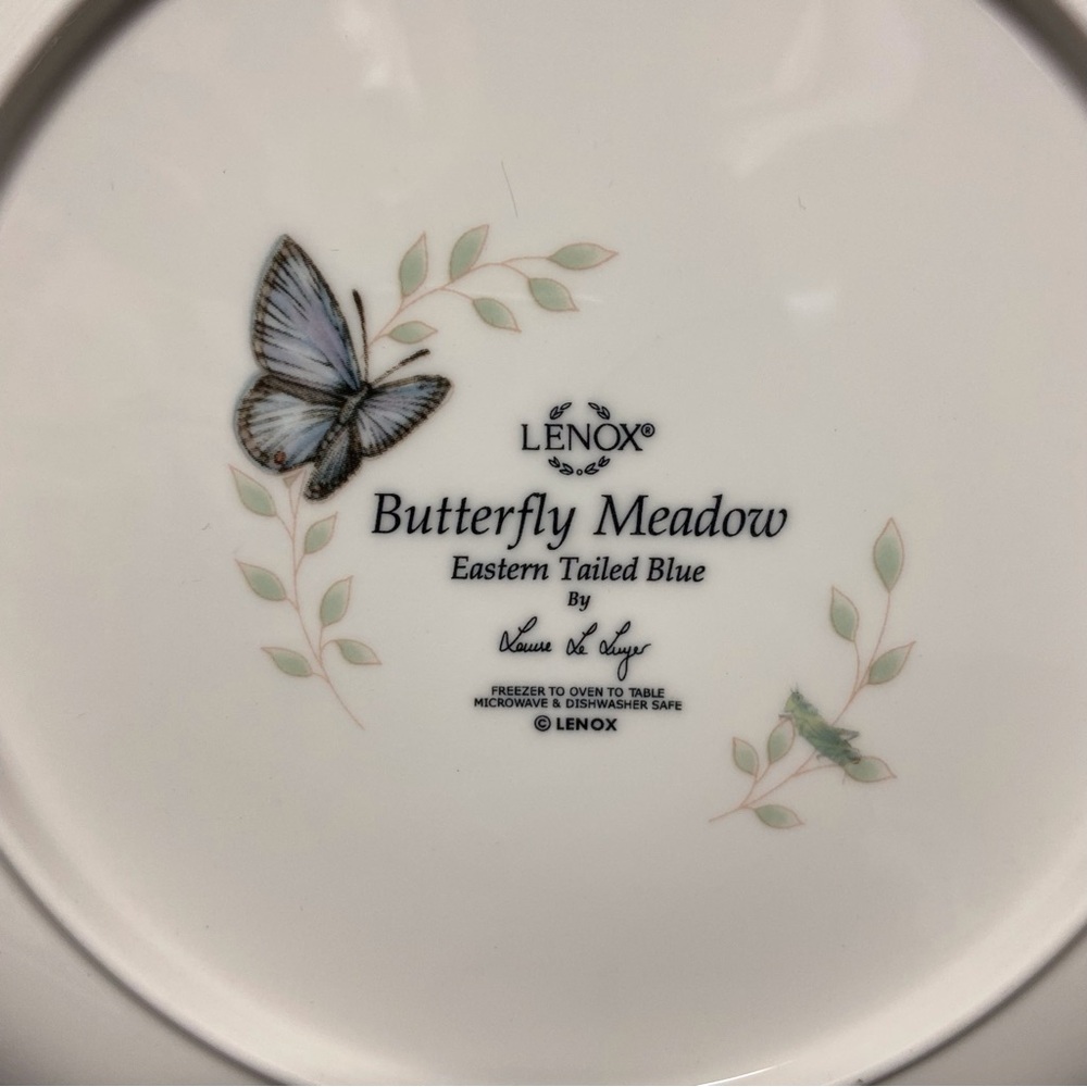 Butterfly Meadow Lenox Eastern Tailed Blue Butterfly Luncheon Plate Made In USA - Picture 6 of 7